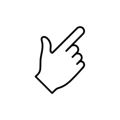 Obraz premium Simple vector illustration of a hand icon with a pointing index finger. symbolizes a click, selection, or pointer action.