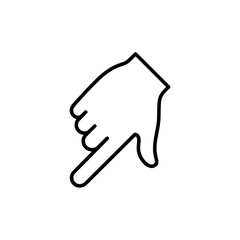 Simple vector illustration of a hand icon with a pointing index finger. symbolizes a click, selection, or pointer action.