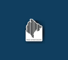 Obraz premium Discover fascinating sticker designs with barcodes in the shape of a map of Montenegro. Enhance your projects with visual perfection. Buy now!