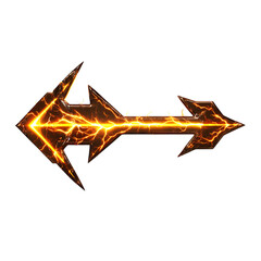 A Glowing Plasma Cut Arrow with Lightning Bolts Zeu Isolated on Transparent Background