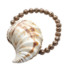 Bold Shell Necklace Featuring an Eye-Catching Oversized Shell Isolated on Transparent Background