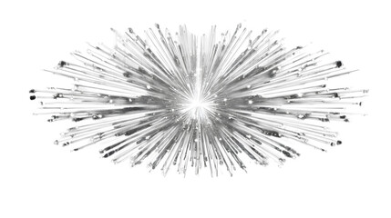 Naklejka premium A glowing neon starburst icon in radiant silver tones, representing brilliance and success, isolated on white --ar 16:9 --v 7.0 --s 750