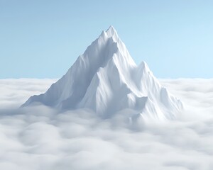 Snowy mountain peak above clouds (1)