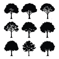 Tree Silhouettes Vector Collection for Nature Design