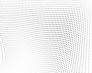 Halfton is black and white. Smooth transition of points from larger to smaller