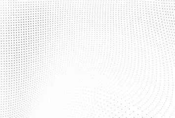 Halfton is black and white. Smooth transition of points from larger to smaller