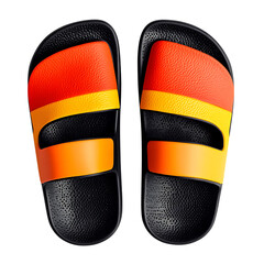 Trendy Slip On Beach Sandals with a Futuristic Desi Isolated on Transparent Background