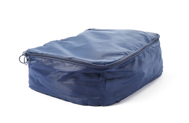 One blue packing cube isolated on white