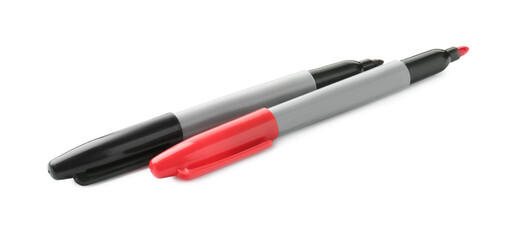 Two bright color markers isolated on white