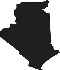 Algeria black map silhouette vector style with white background