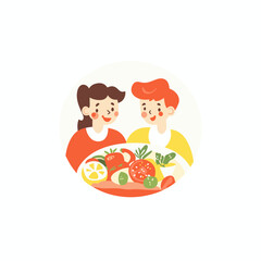 Happy Couple Enjoying Healthy Meal Together