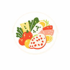 Fresh and Colorful Salad Illustration