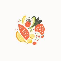 Fresh and Colorful Salad Illustration