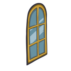 vector window in perspective hand drawn illustration