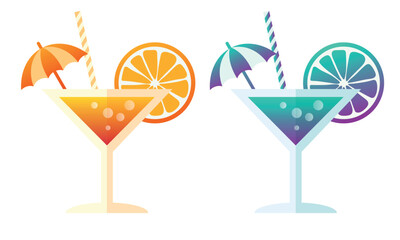 Cocktail. Vector illustration isolated on white background.