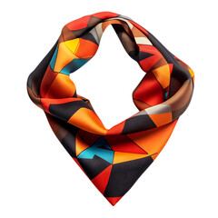 Modern Cooling Bandana with a Bold Angular Graphic Isolated on Transparent Background