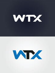 WTX letter logo design vector graphic template for business and brand identity modern minimalist style company symbol