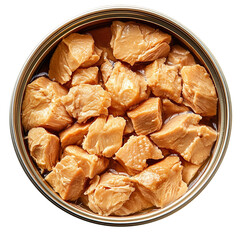 Cat food with chicken and turkey in can, packaging isolated on a White background.
