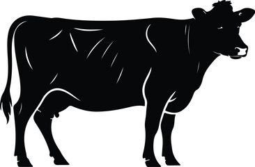 Cow Silhouette Set – Farm Animal Vector Icons Cattle Silhouette Collection – Cow, Bull, Calf Icons Pack