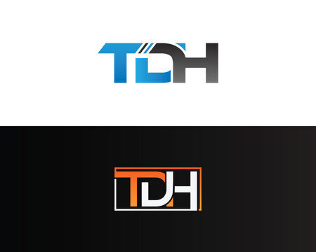 TDH letter monogram logo design vector template with two color variations brand identity for business
