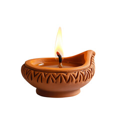 clay diya , diwali element,isolated on a White background.
