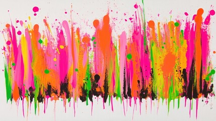 Abstract neon color painting isolated on white background close to 70