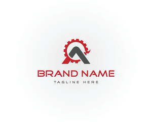 Letter A gear logo vector template for engineering or industrial company branding solution identity elegant modern design