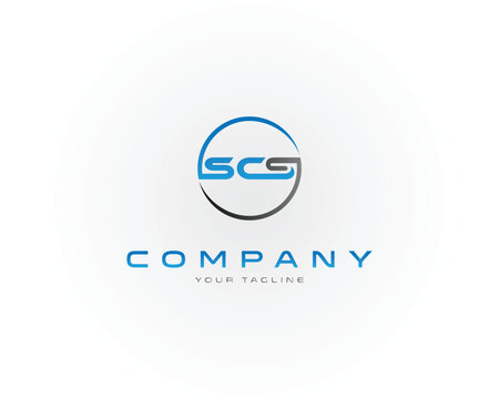 Modern SCS initial letter logo design vector template company name and tagline for brand identity