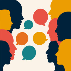 concept of communication between people in social networks. conversation and feedback in a dialogue in business . vector illustration isolated flat
