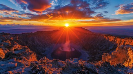 Volcanic sunrise caldera