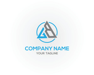 Abstract triangle logo letter GB with circle vector template for company identity and branding design solution