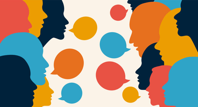 concept of communication between people in social networks. conversation and feedback in a dialogue in business . vector illustration isolated flat