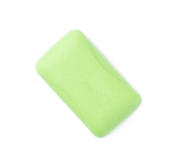 One soap bar isolated on white, top view. Personal hygiene