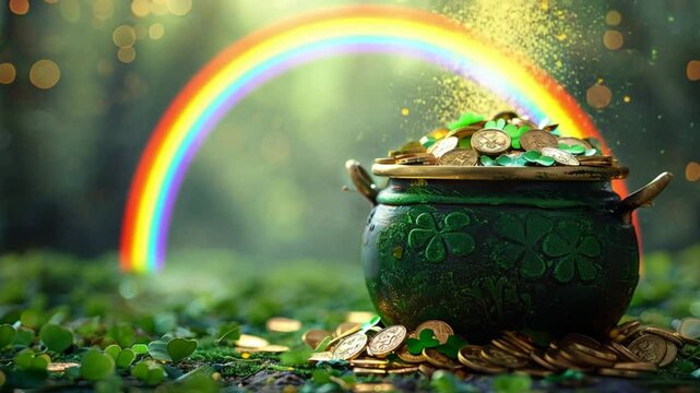 Traditional St. Patrick's Day cauldron Patrick is full of gold