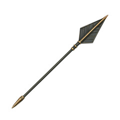 Bold Arrow with Robust Vectors and a Tilt Isolated on Transparent Background