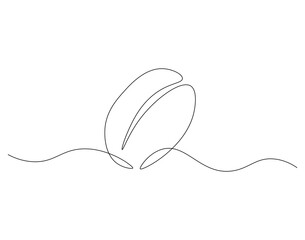 Coffee beans outline drawing illustration. Continuous line draw of natural seed vector