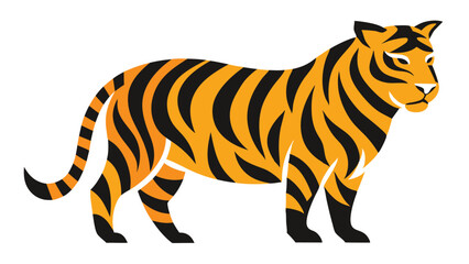 Tiger Stripes Abstract Vector Pattern On White Background.