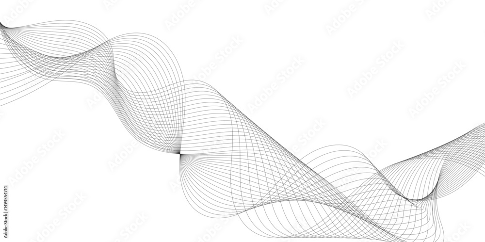 Wall mural abstract grey, white smooth element swoosh speed wave modern stream background. wave with lines crea