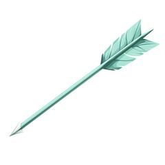 Contemporary Arrow with Clean Vectors in Crisp Mint Isolated on Transparent Background