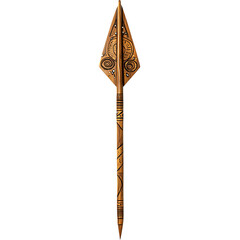 A Wooden Arrow with Aboriginal Celestial Serpents D Isolated on Transparent Background
