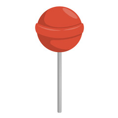 Red Round Lollipop Candy Vector