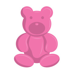 Pink Gummy Bear Candy Vector