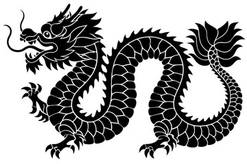 Traditional Chinese Dragon Silhouette