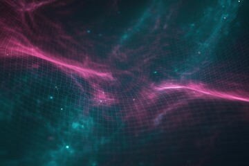 Abstract pink and teal digital wave background