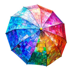 Contemporary Travel Beach Umbrella with a Vibrant D Isolated on Transparent Background