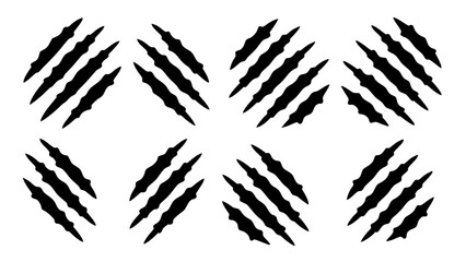 set of black claws scratches animals silhouette