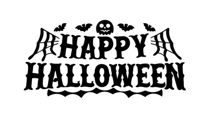 Happy Halloween vector lettering. Handwritten text design. Vector on white background