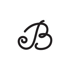 Obraz premium Creative B Letter Logo Template. B Character Logo Symbol.