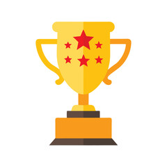 A victory gold trophy cup vector art illustration