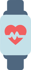 Modern smartwatch illustration with heart rate monitor and fitness tracking functions